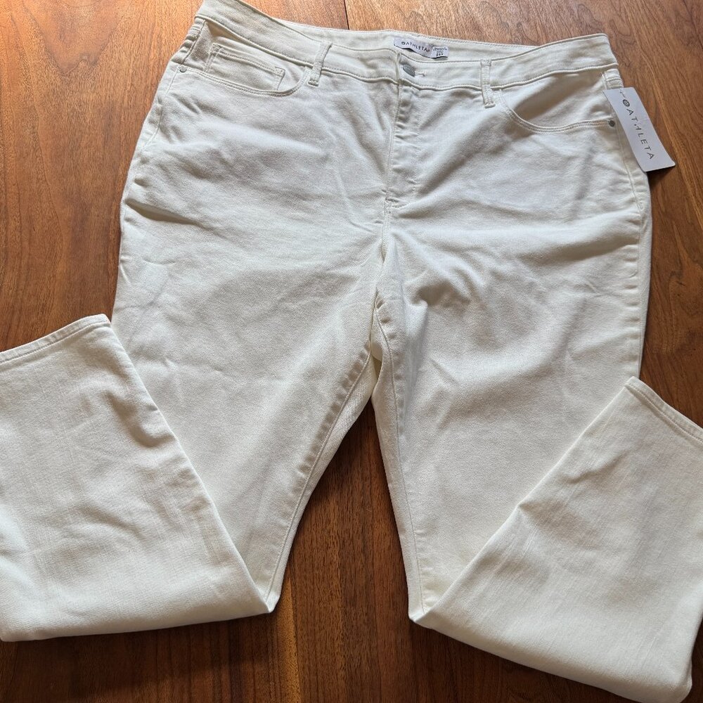Athleta Sculptek Slim Leg White Jeans 24X NWT  New with Tags Stretch